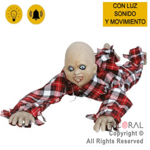 BEBE MALDITO SE ARRASTRA POR EL PISO CON MOVIMIENTO SONIDO Y LUZ LED X 1